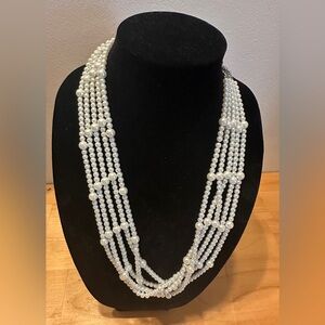 Faux Pearl Layered Necklace for Women Bridal Wedding Party Jewelry